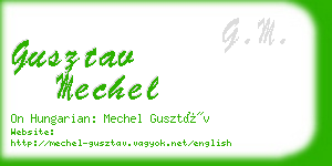 gusztav mechel business card